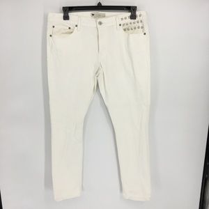 Levis White Studded Skinny Jeans